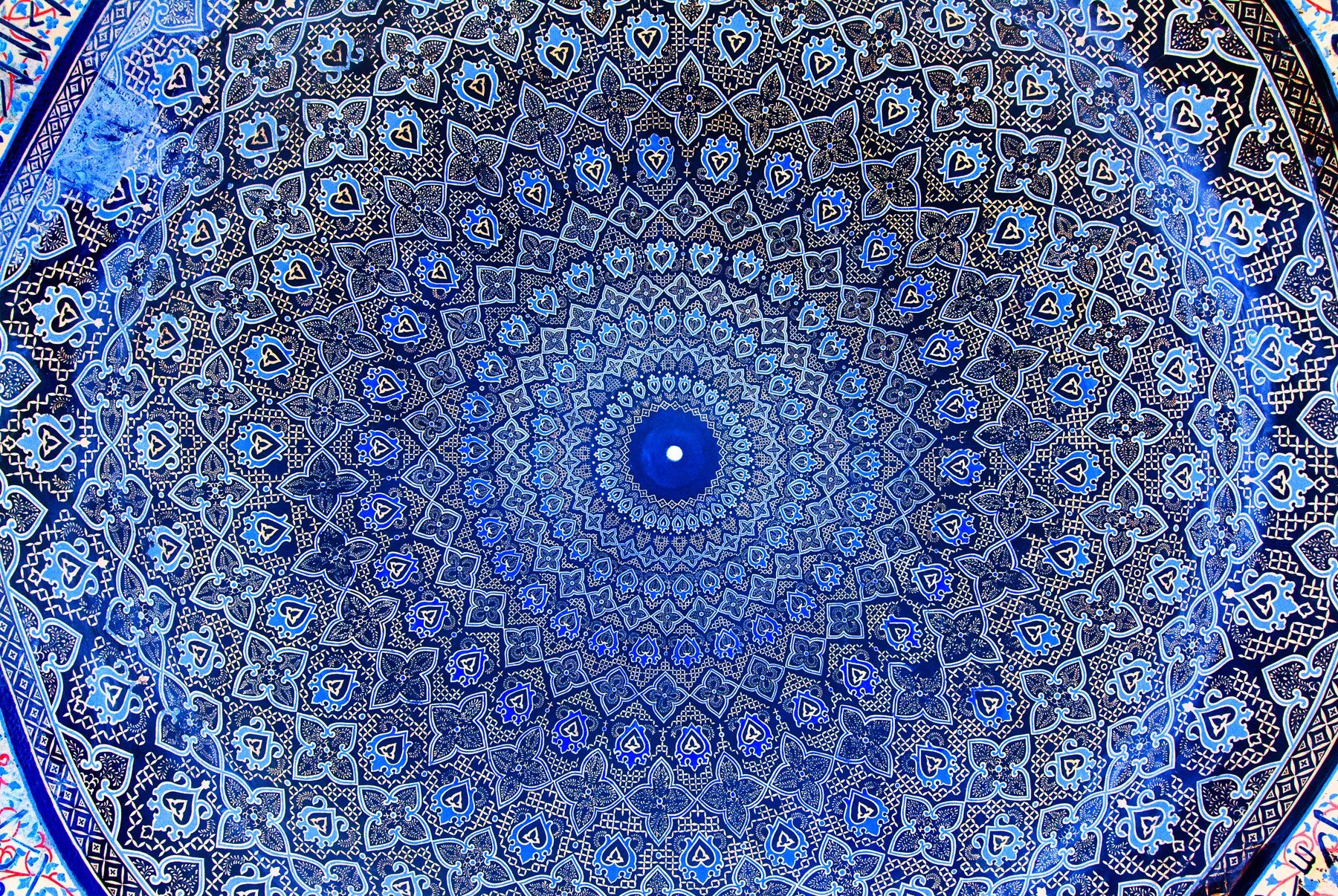 Dome of the mosque, oriental ornaments from Samarkand