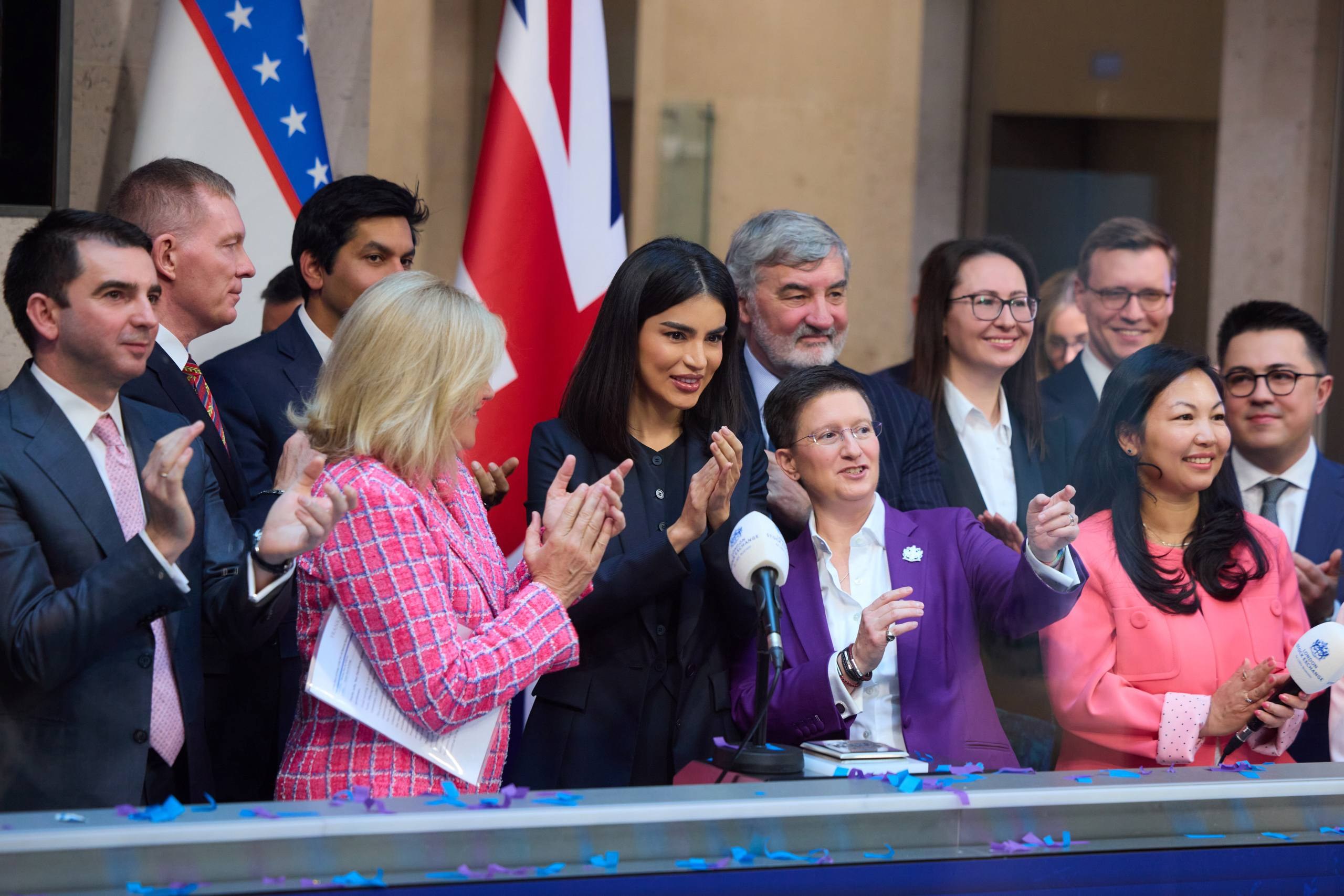 Applause at the London Stock Exchange Market Open Ceremony for the listing of the Uzbekistan National Investment Fund